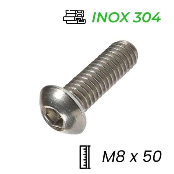Lục Giác Chìm Mo Inox 304 ISO7380 M8x50