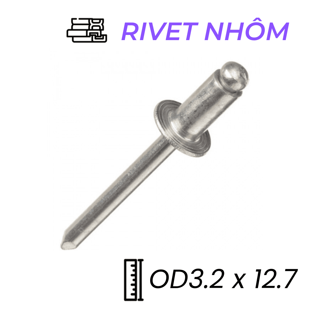 Rivet Nhôm MS-PRO OD3.2x12 mm (1000 Cái)