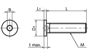 Bản vẽ kỹ thuật Lục Giác Chìm Đầu Nhỏ Cực Thấp Thép Đen M10x25 NBK Dòng SSH