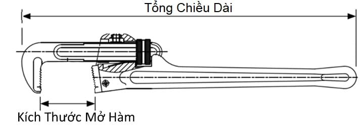 Bản vẽ kỹ thuật Mỏ Lết Răng 24 Inch Kingtony DL 6531-24