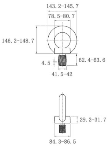 Bản vẽ kỹ thuật Bulong Vòng Thép Mạ Kẽm DIN580 M42x63