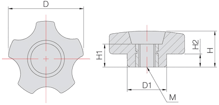Bản vẽ kỹ thuật Núm vặn Buyoung M10 BK-10