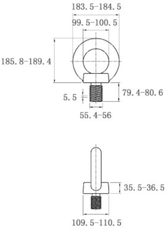 Bản vẽ kỹ thuật Bulong Vòng Thép Mạ Kẽm DIN580 M56x80