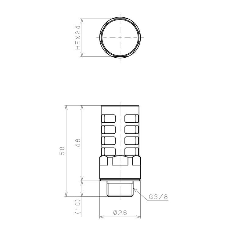 Bản vẽ kỹ thuật Giảm Thanh Khí Nén Pisco SR03