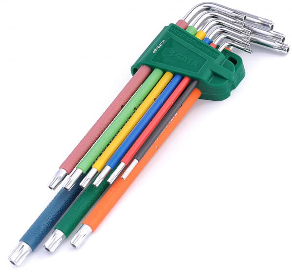 Bộ Cây Vặn Lục Giác Sao Chống Trượt Loại Dài 9 Chi Tiết SATA 09702Ch
