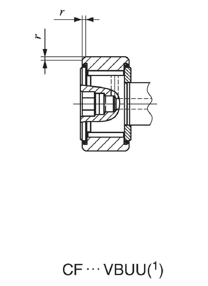 Bản vẽ kỹ thuật Vòng Bi Cam 10x22x12 mm IKO CF 10 VBUU