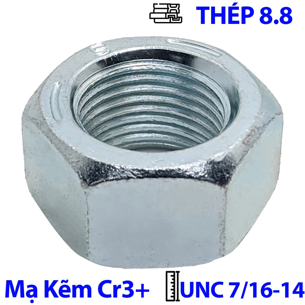 Tán Thép Mạ Kẽm Trắng Cr3+ GR 5 UNC 7/16-14