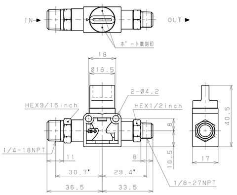 Bản vẽ kỹ thuật Van Tay Khí Nén Pisco HVN2-N1-2U