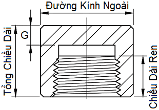Bản vẽ kỹ thuật Nút Bịt NPT A105 SA105N DN15 (1/2)