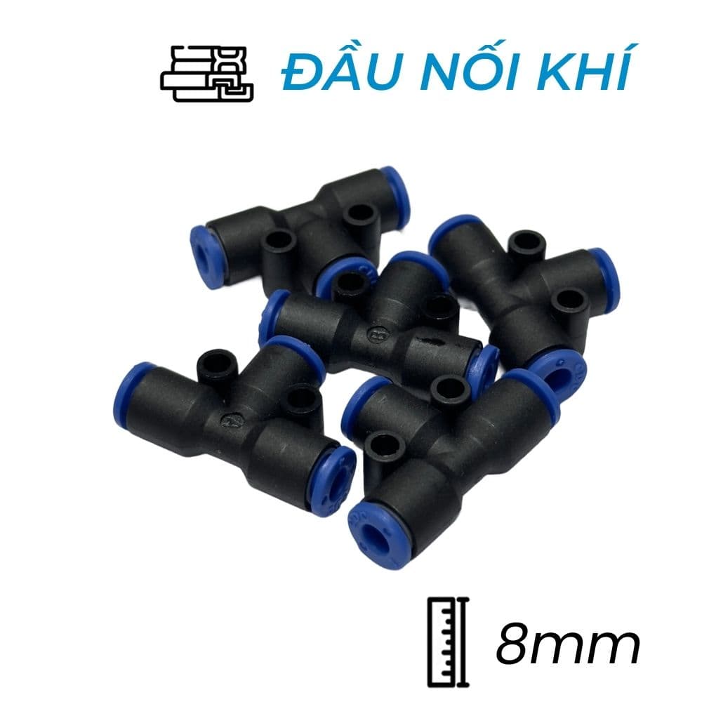 Đầu Nối Nhanh Khí Nén Chữ T Ø8mm CDC MPUT 08 (Màu Đen)
