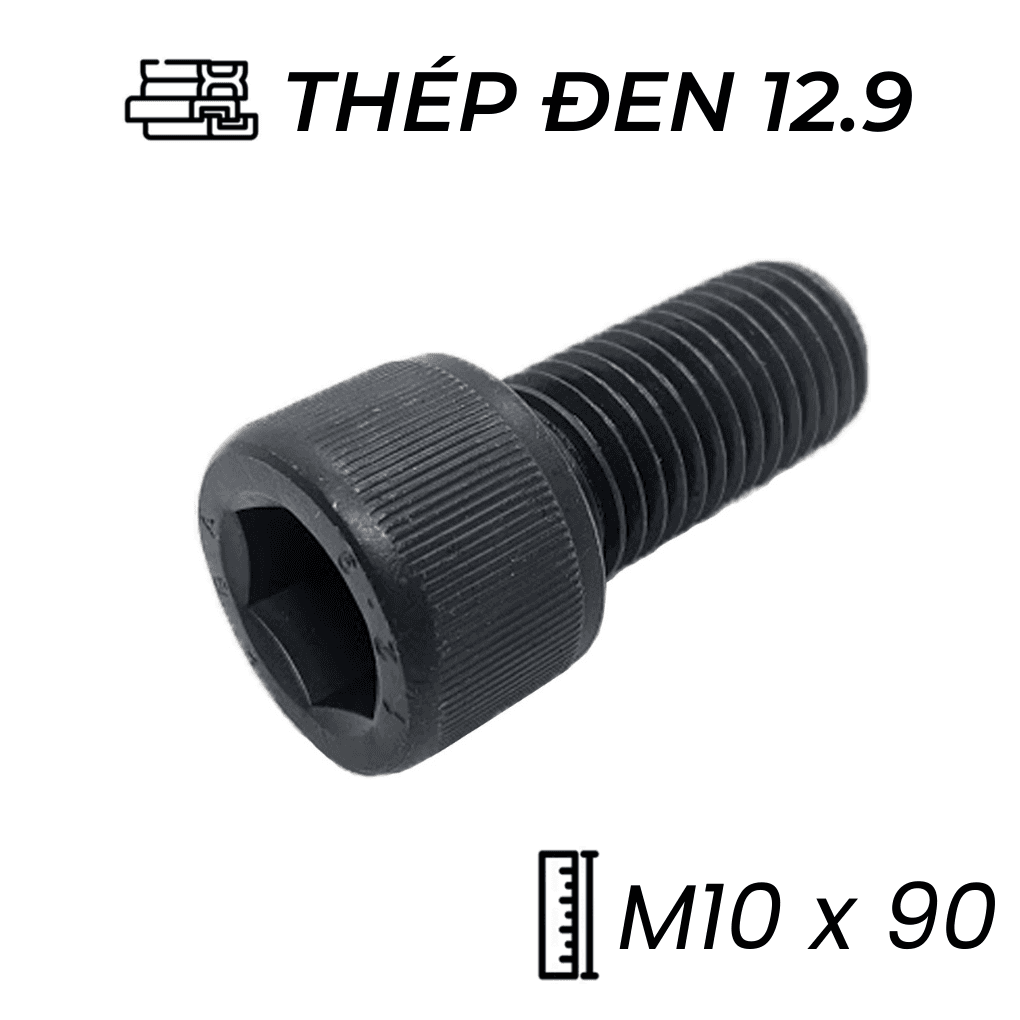 Lục Giác Chìm Đầu Trụ Thép Đen 12.9 DIN912 M10x90