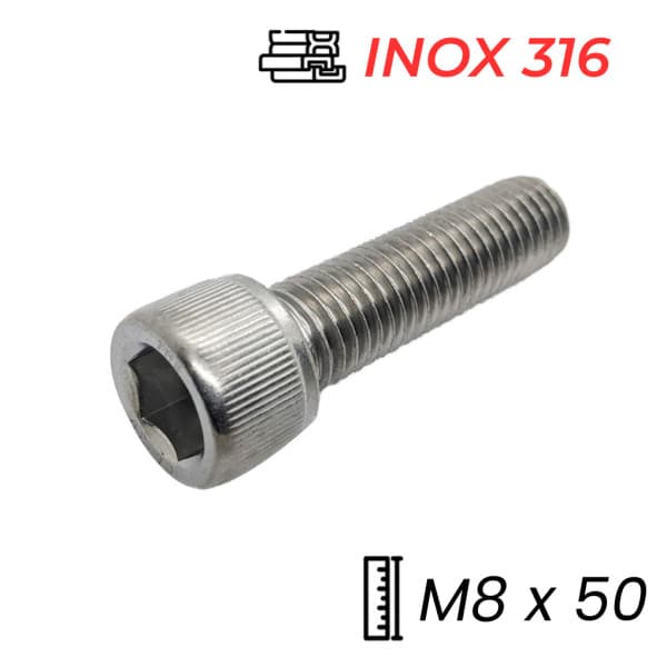 Lục Giác Chìm Đầu Trụ Inox 316 DIN912 M8x50