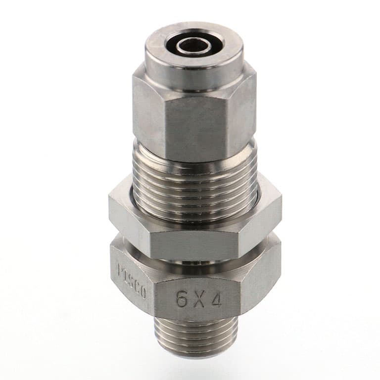 Đầu Ngạnh Nối Ống Có Đai Ốc Xiết Dạng Lắp Vách Ren Ngoài Pisco NSMC0420-01-TP