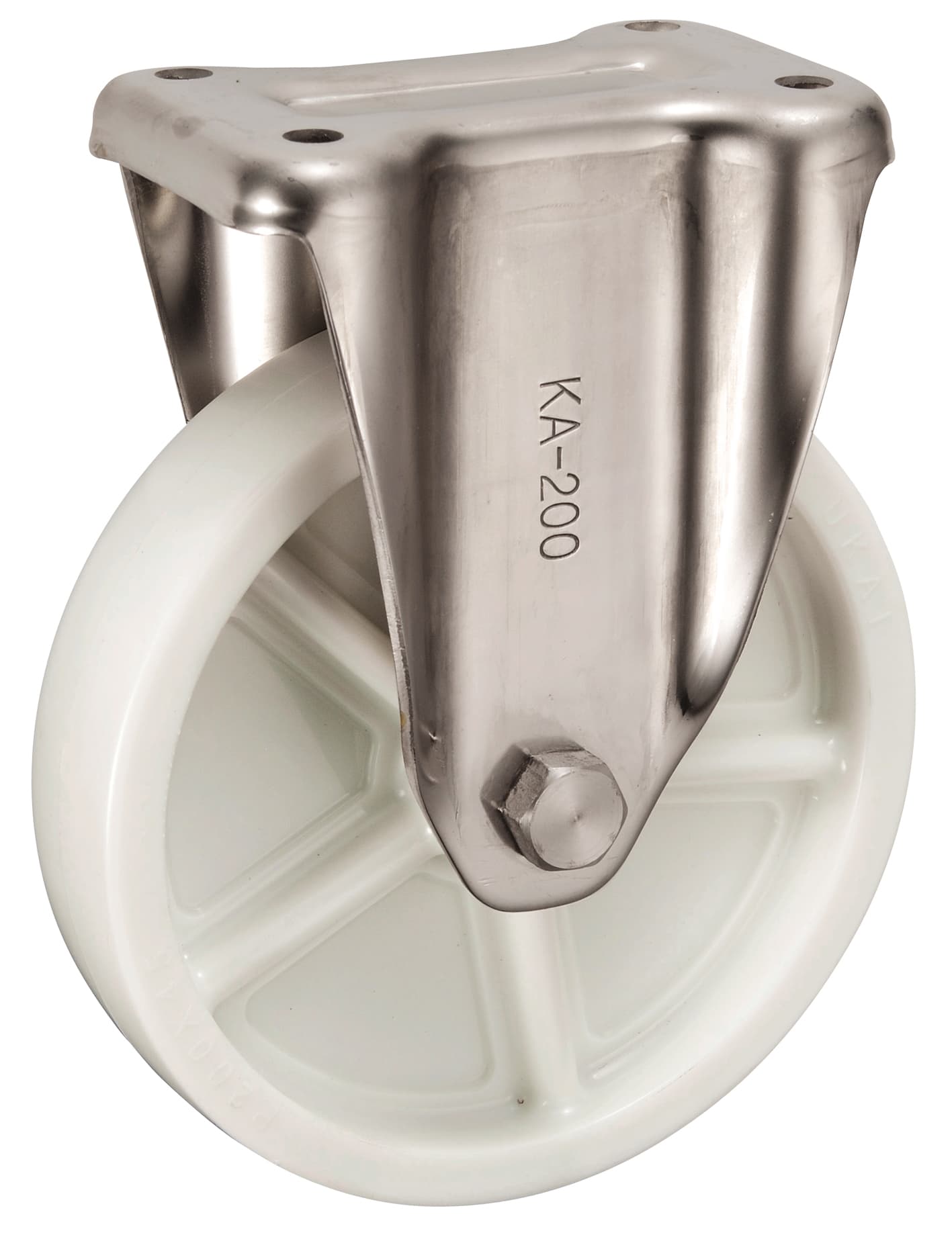 Bánh Xe Nylon Càng Inox Cố Định Không Phanh D200 UKAI PKA-200