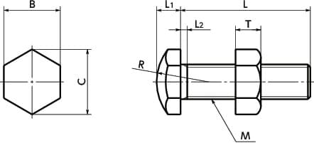 Bản vẽ kỹ thuật Bulong Dừng Kèm Tán Mạ Đen Đầu Bầu M3x10 NBK Dòng SSB B