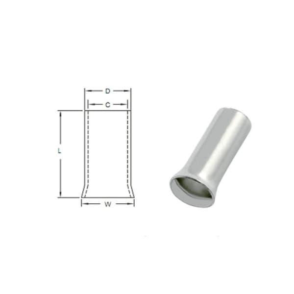 Cosse Pin Rỗng Trần 10mm KST EN10-15