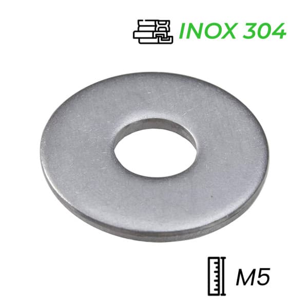 Lông Đền Phẳng Inox 304 DIN9021 M5