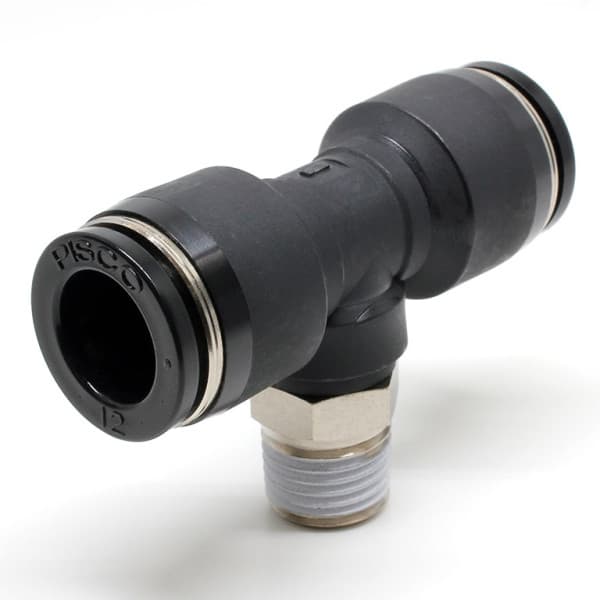 Đầu Nối Nhanh Khí Nén Chữ T Phi 12mm Ren Ngoài R1/4 Pisco PB12-02