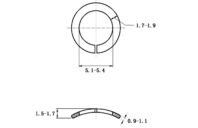 Bản vẽ kỹ thuật Lông Đền Vênh Lượn Sóng Thép Mạ Kẽm DIN128A M5