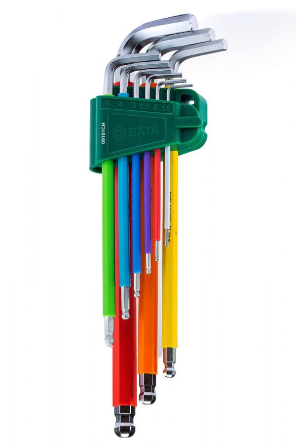 Bộ Cây Vặn Lục Giác Bi Dài Chống Trượt 9 Chi Tiết 1–10 mm SATA 09101CH