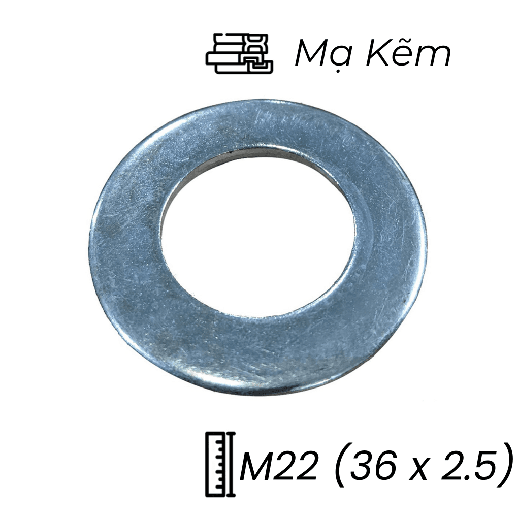 Lông Đền Phẳng Thép Mạ Kẽm M22 (36x2.5)