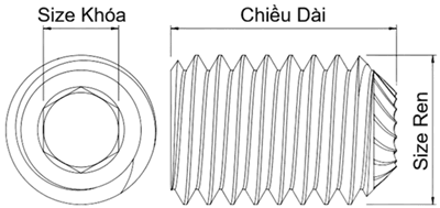 Bản vẽ kỹ thuật Vít Trí Đuôi Lõm Có Khía Thép Đen GR 9 UNC #8-32 x 1/8
