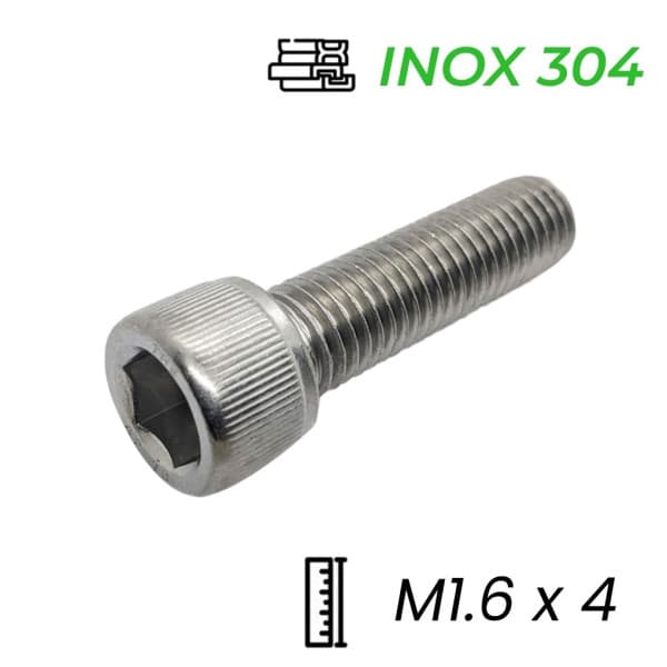 Lục Giác Chìm Đầu Trụ Inox 304 DIN912 M1.6x4