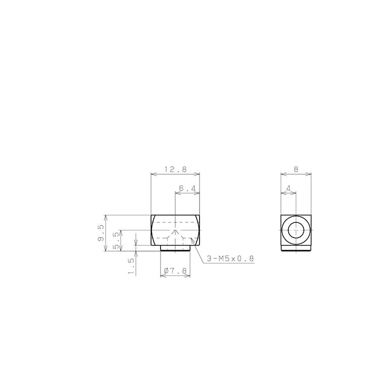 Bản vẽ kỹ thuật Đầu Nối Ren Trong Dạng Chữ T Pisco LE-FM5-C