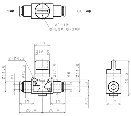 Bản vẽ kỹ thuật Van Tay Khí Nén Pisco HV6-6-2W