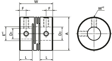 Bản vẽ kỹ thuật Khớp Nối Trục 4 - 5 OD12 mm NBK Dòng MWS 12C