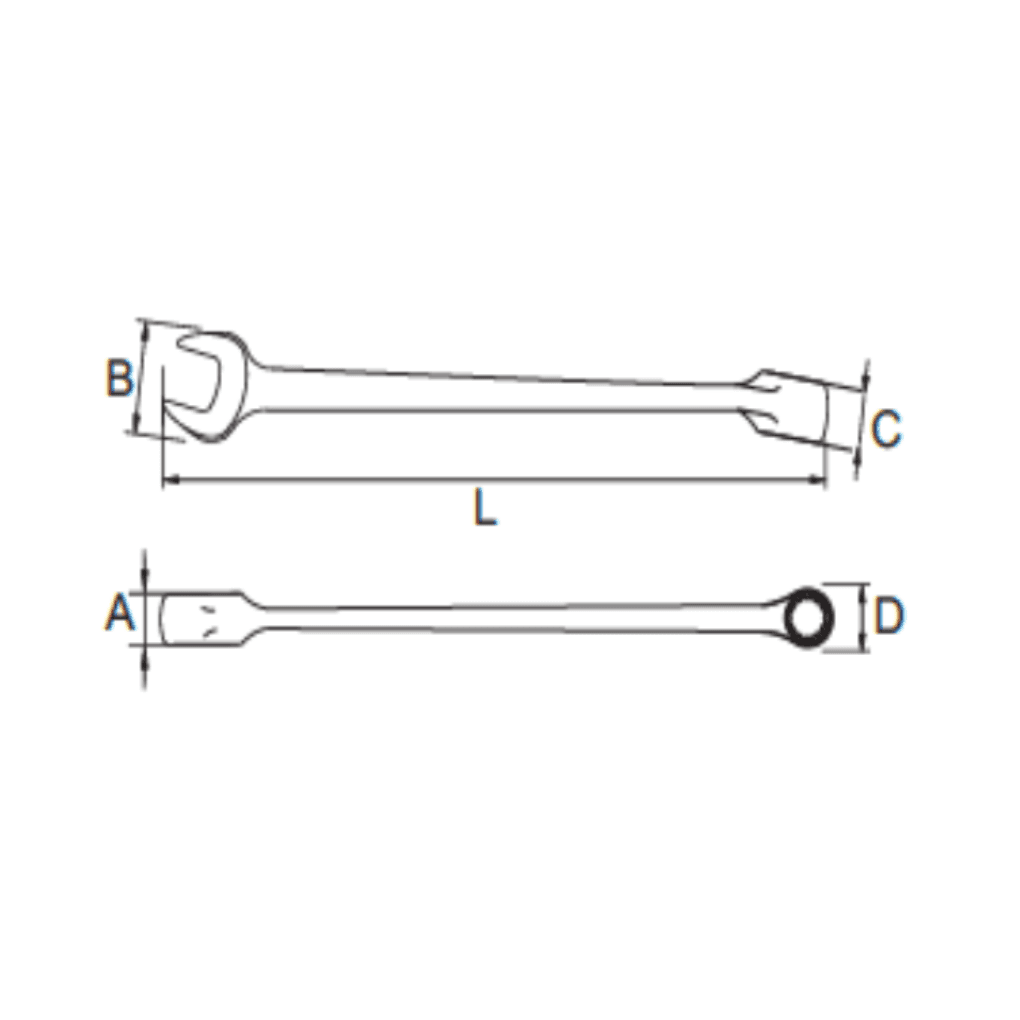 Bản vẽ kỹ thuật Cờ Lê Vòng Miệng 5/16 inch SATA 40102