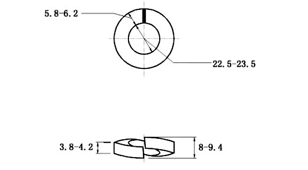 Bản vẽ kỹ thuật Lông Đền Vênh Thép Đen DIN127 M22