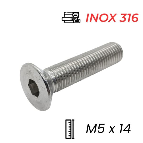 Lục Giác Chìm Col Inox 316 DIN7991 M5x14 (50Cái/Bịch)
