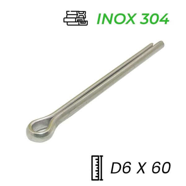 Chốt Chẻ Inox 304 (Chốt Bi) GB91 D6x60mm