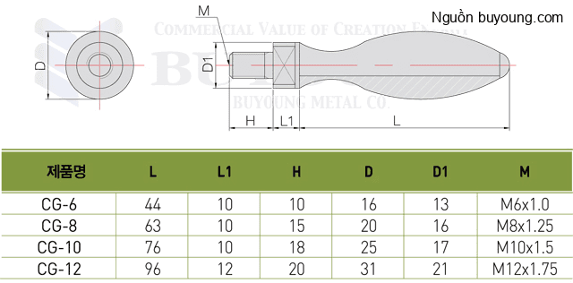 Bản vẽ kỹ thuật Tay Cầm Buyoung M8 CG-8