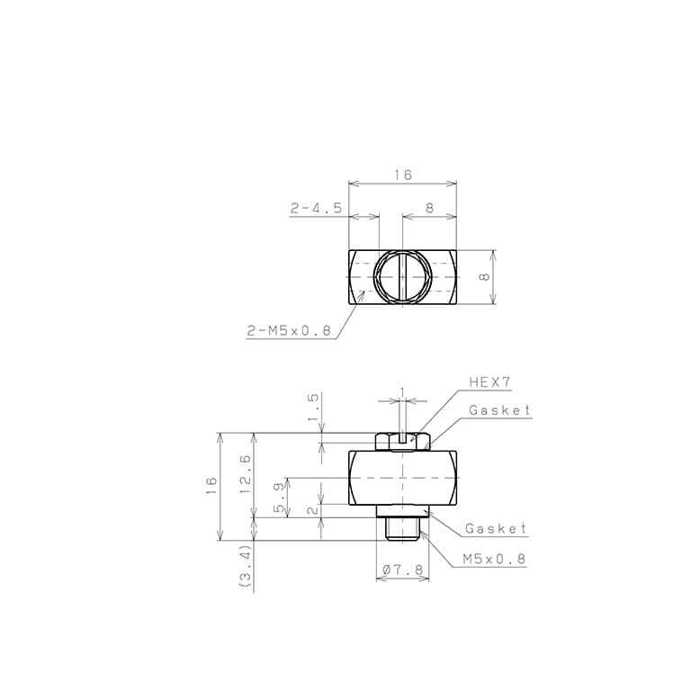 Bản vẽ kỹ thuật Đầu Nối Ren Trong Ngoài Dạng Chữ T Pisco LB-FM5-M5