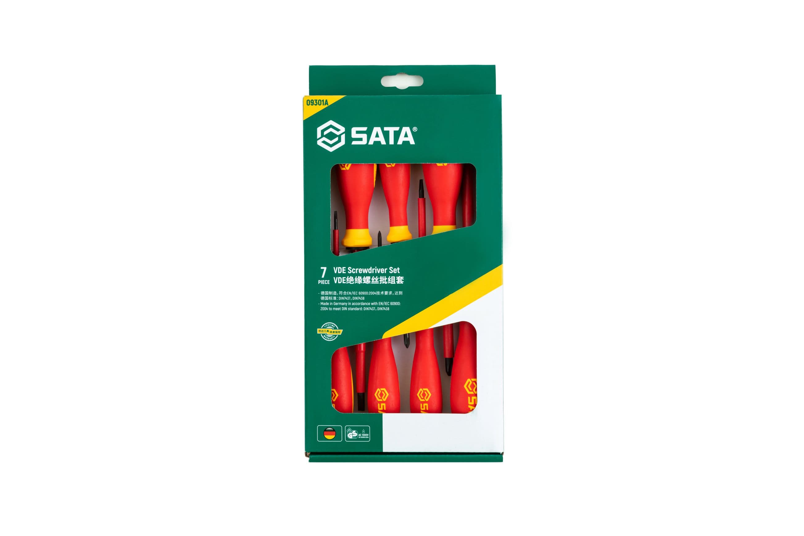 Bộ Tua Vít Cách Điện 7 Chi Tiết VDE Cách Điện 1000 V SATA 09301 A