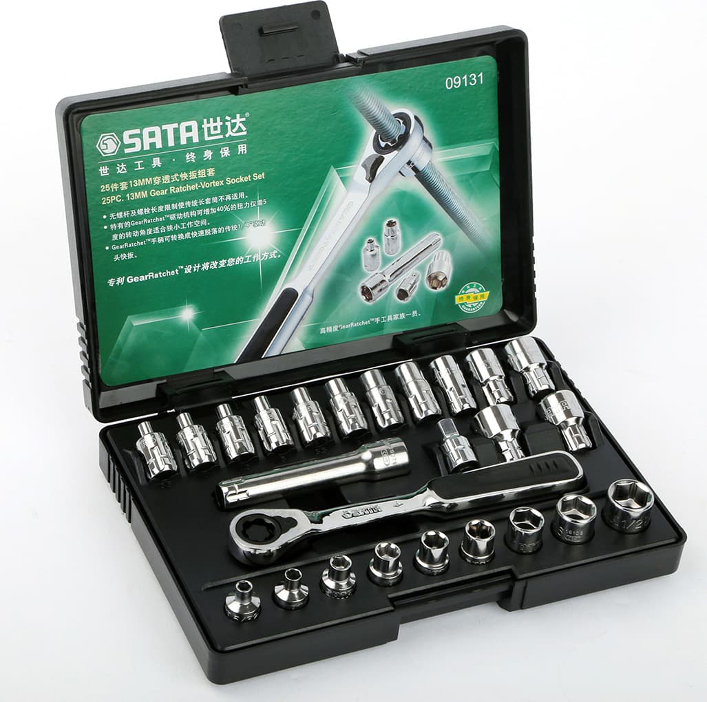 Bộ Cần Siết Lực Đầu Tuýp (Xuyên Tâm) 13 mm 25 Chi Tiết SATA 09131