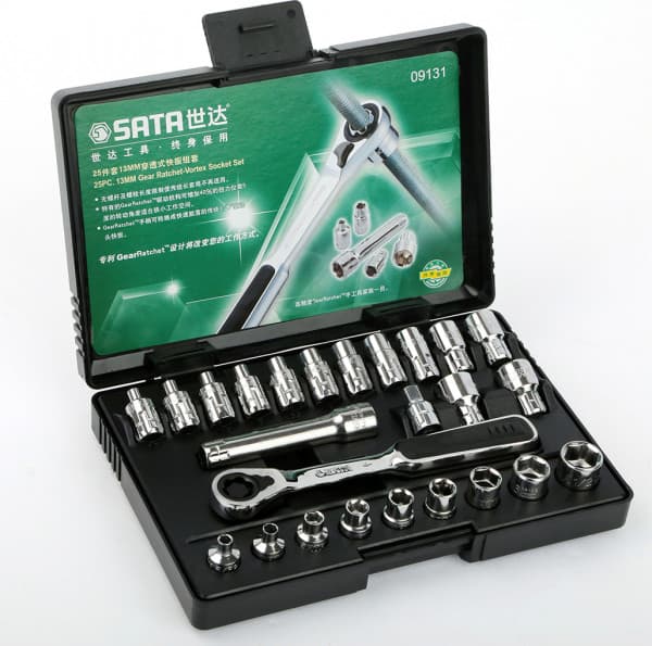 Bộ Cần Siết Lực Đầu Tuýp (Xuyên Tâm) 13 mm 25 Chi Tiết SATA 09131