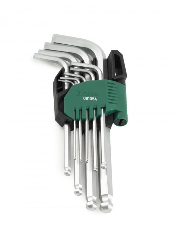 Bộ Cây Vặn Lục Giác Bi Loại Dài 9 Chi Tiết - Hệ Mét SATA 09105 A