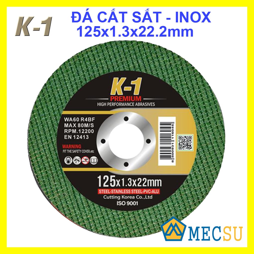 [Ngừng Kinh Doanh] Đá Cắt Sắt, Inox K1 (Màu Xanh) 125x1.3x22.2mm C125X