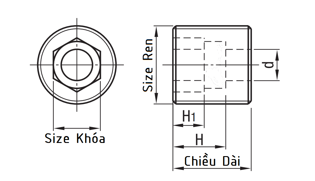 Bản vẽ kỹ thuật Leveling Screws Standard Fine M16x20 LVW16-20