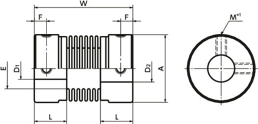 Bản vẽ kỹ thuật Khớp Nối Trục 8 - 8 OD20 mm NBK Dòng MFBS 20