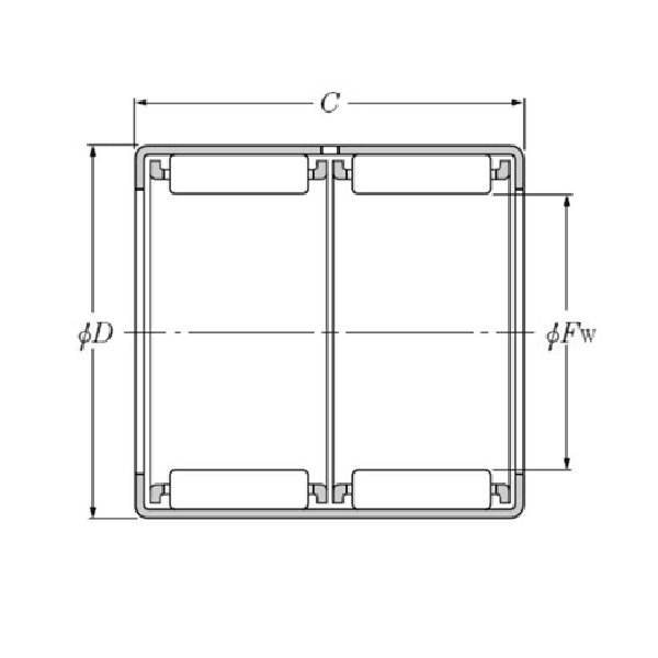 Bản vẽ kỹ thuật Vòng Bi Kim Vỏ Dập 16x22x22 mm NTN HK1622ZWD