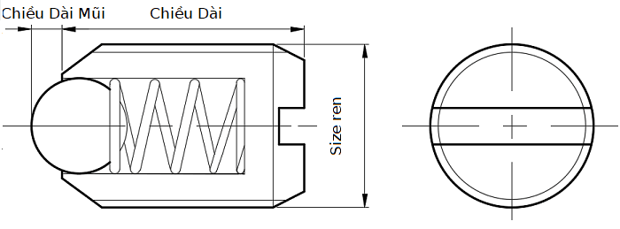 Bản vẽ kỹ thuật Vít Bi Nhún Thép BPES3-7