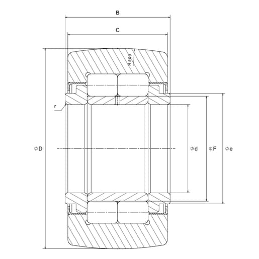Bản vẽ kỹ thuật Con Lăn Cam Dẫn Hướng 47x20x25 mm NTN NUTR204/3AS