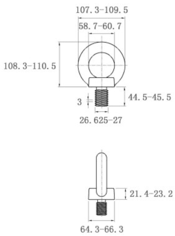 Bản vẽ kỹ thuật Bulong Vòng Thép Mạ Kẽm DIN580 M27x45