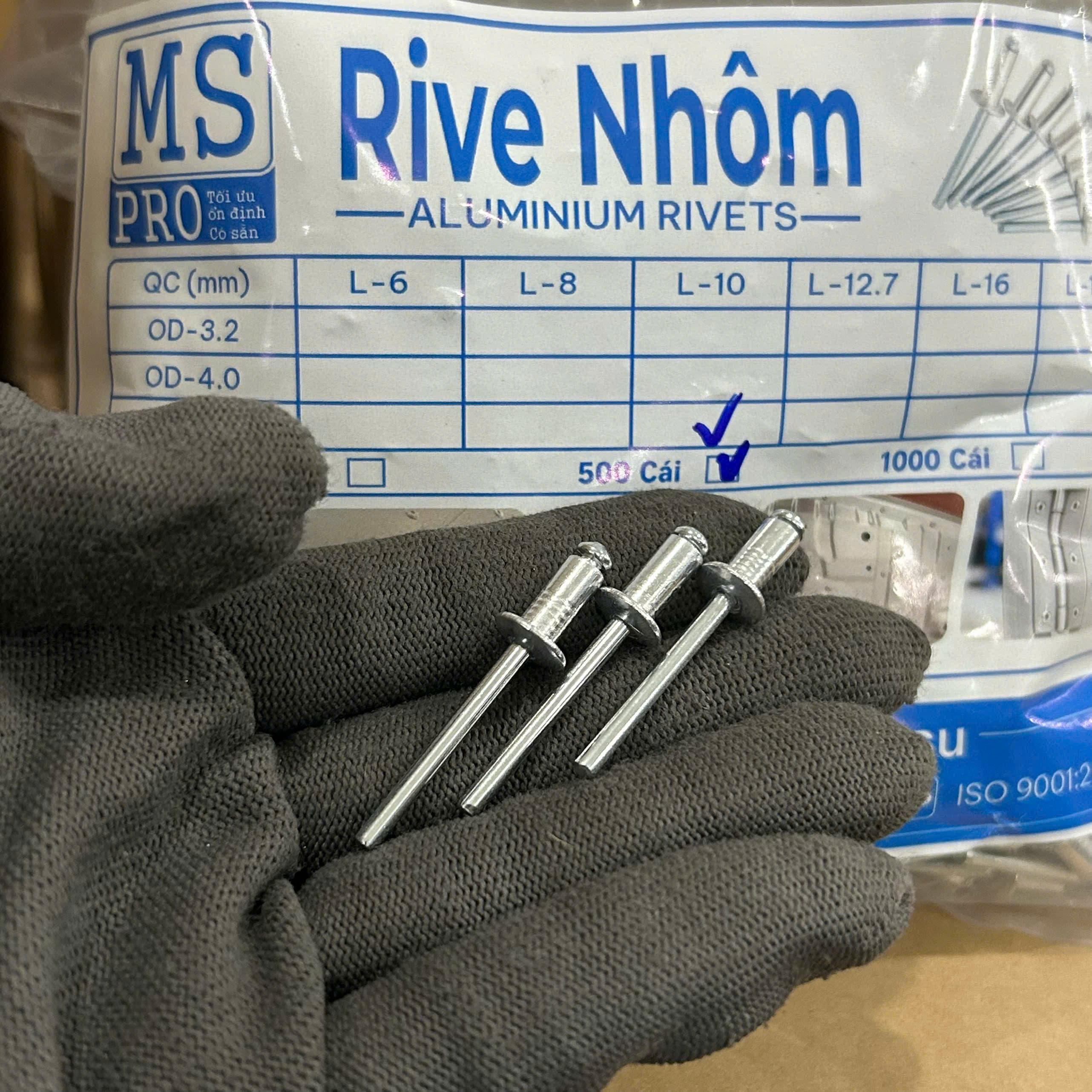 Rivet Nhôm MS-PRO OD4.8x10 mm (500 Cái)