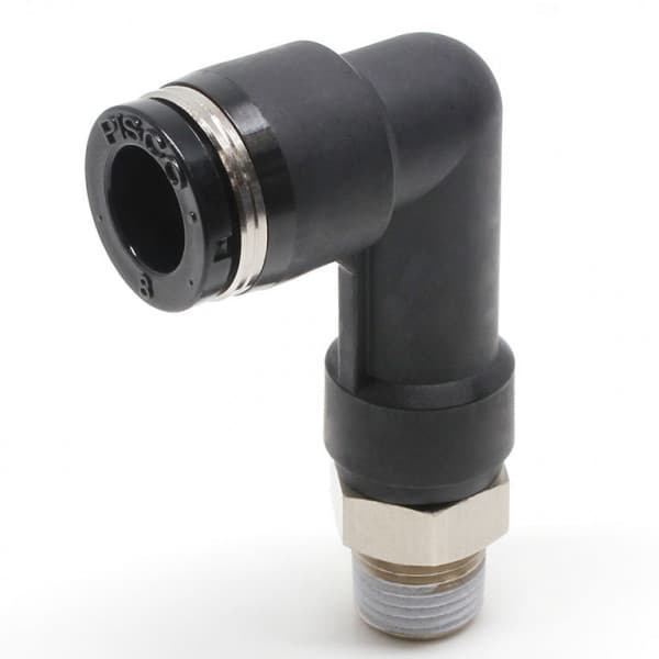 Đầu Nối Nhanh Khí Nén Dạng Cong 90° Ren Ngoài (Dài) Pisco PLL8-01