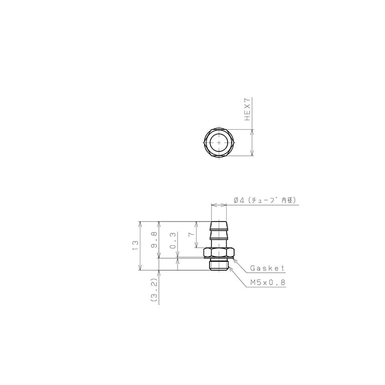 Bản vẽ kỹ thuật Đầu Ngạnh Nối Ống Dạng Thẳng Thân Lục Giác Ren Ngoài Pisco LC-0640-M5-C